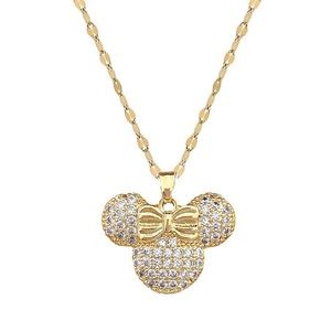 New minnie ears necklace, gold color.